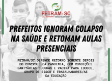 Prefeitos de SC ignoram colapso na saúde e retomam aulas presenciais