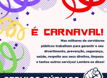 Neste Carnaval, você vai precisar do serviço público!