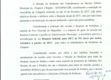 Servidores Municipais de Chapecó reivindicam 9% de reajuste