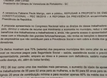 Moções contra a reforma da previdência são aprovadas em 13 Câmaras Municipais de SC