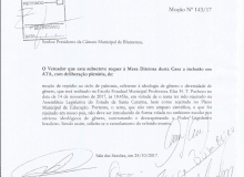 Entidades repudiam moção da Câmara de Blumenau que critica debate de gênero na Escola Elza Pacheco